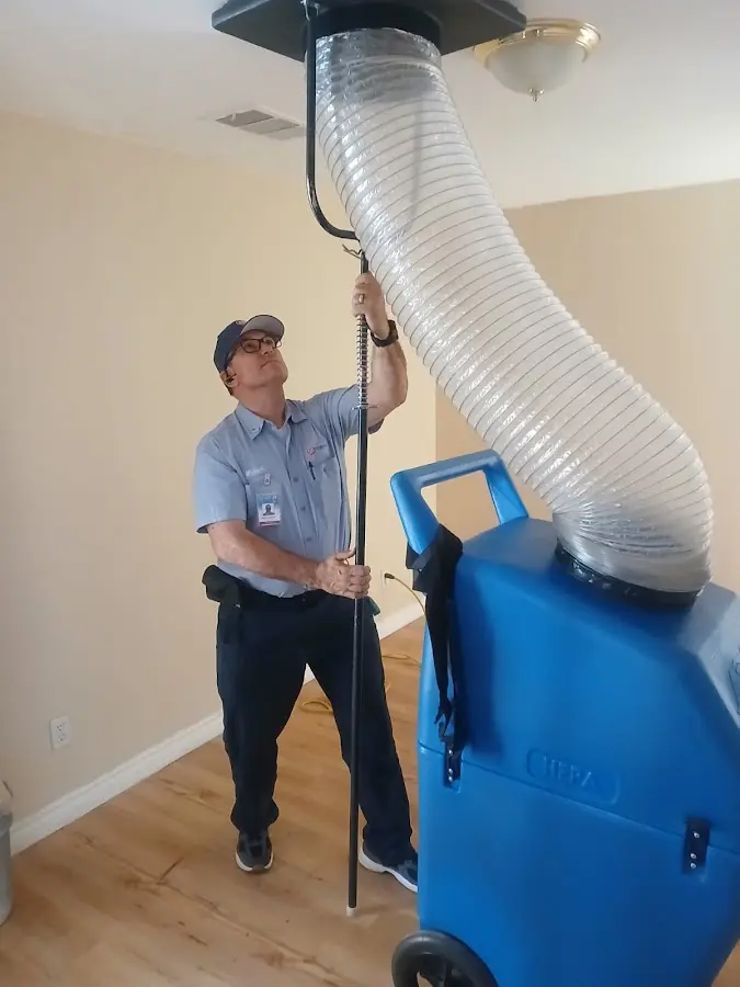 Mini Split Installation technician using HEPA equipment in Idaho Falls